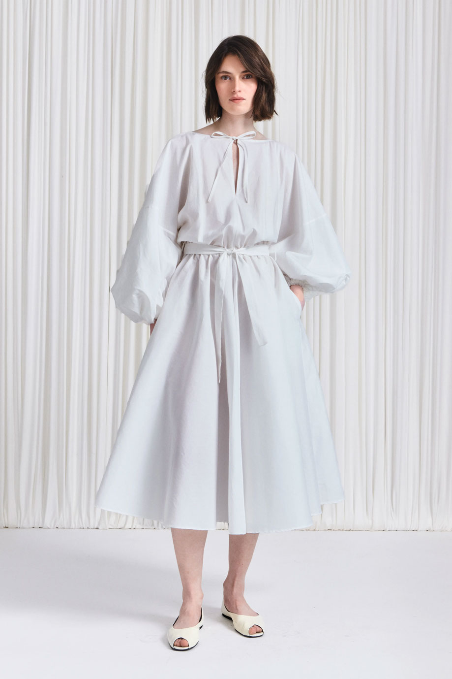white linen dress long sleeve Woven Collared this timeless linen dress is available in a variety of colors SHENNA White Linen Shirt Dress