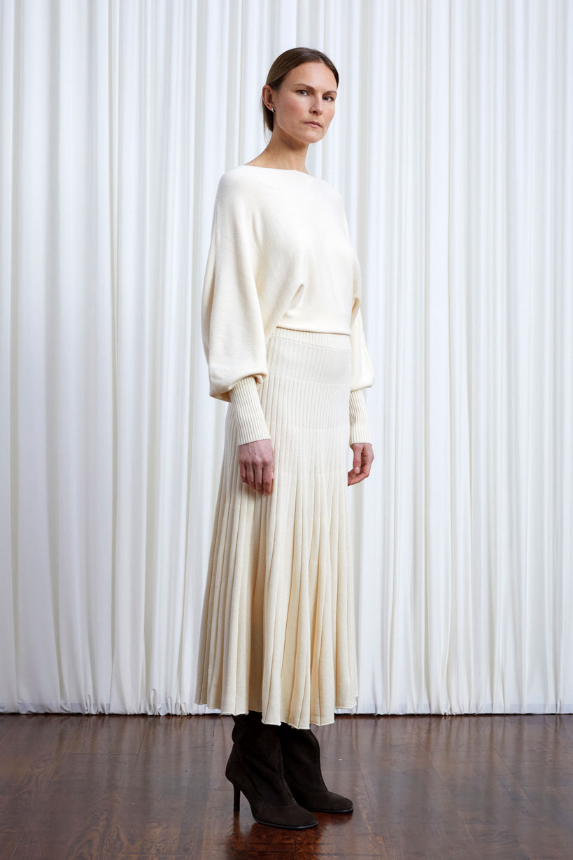 merino wool knit dress The Hazy Dress – Cream Merino Wool Knit Midi Dress