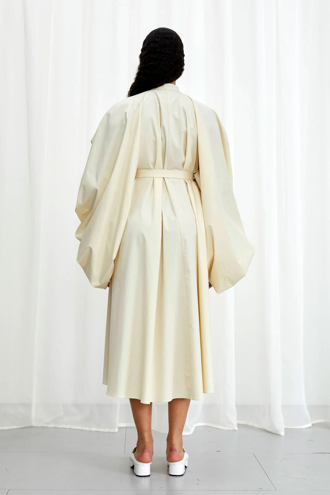 Robe midi Encompass, robe midi en coton crème