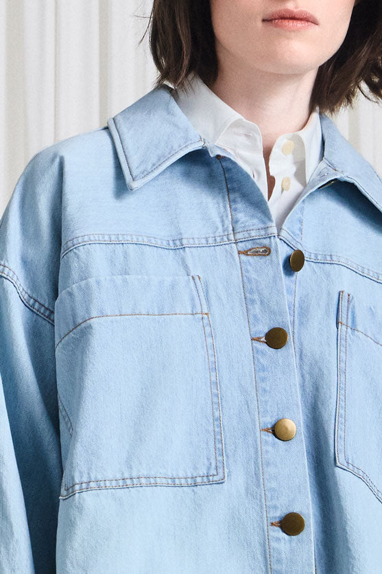 The Trace Denim Jacket – Stonewash Denim Oversized Jacket | palmer