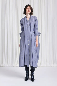 The Emotive Dress in Blue Striped Cotton Poplin – palmer//harding