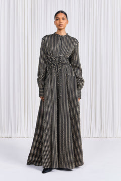 The Clarity Dress in Black Gold Stripe – palmer//harding