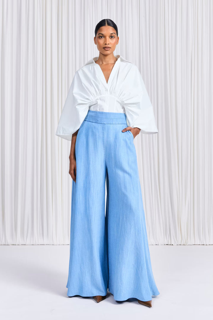 The Clarity Trouser in Blue Washed Lyocell Denim – palmer//harding