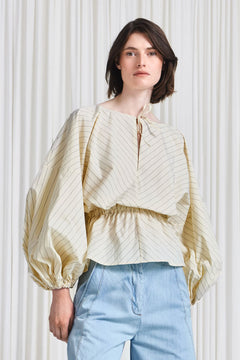 The Sonnet Top in Cream Cotton Pinstripe – palmer//harding