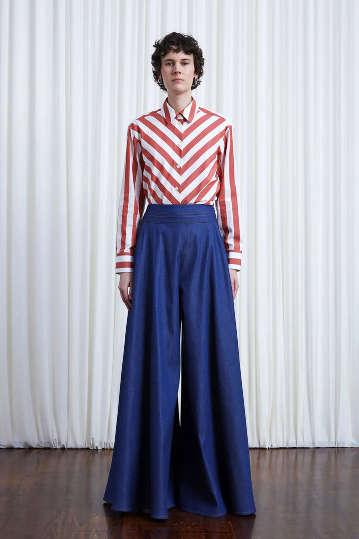 Clarity Jeans, indigo denim wide leg trousers