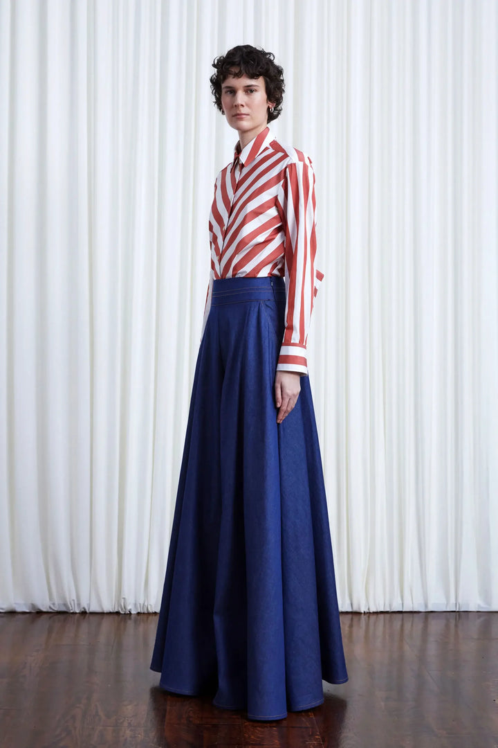 Clarity Jeans, indigo denim wide leg trousers