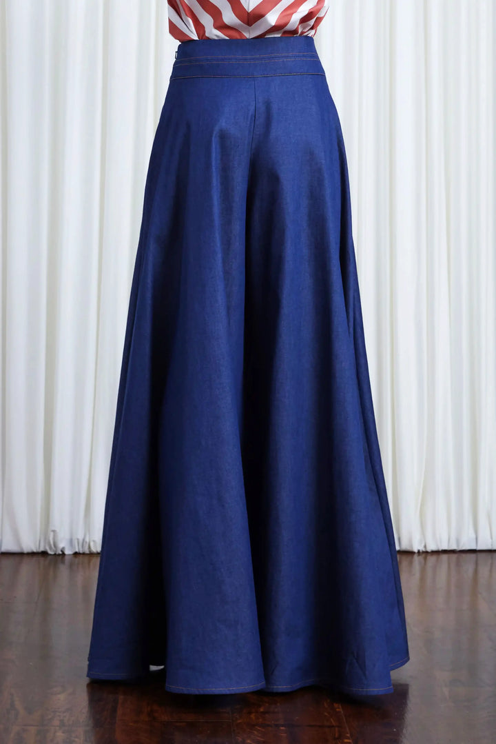 Clarity Jeans, indigo denim wide leg trousers