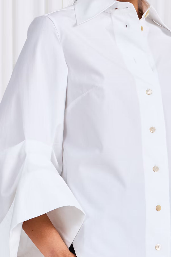 The Intention Shirt in White Cotton Poplin - palmer//harding