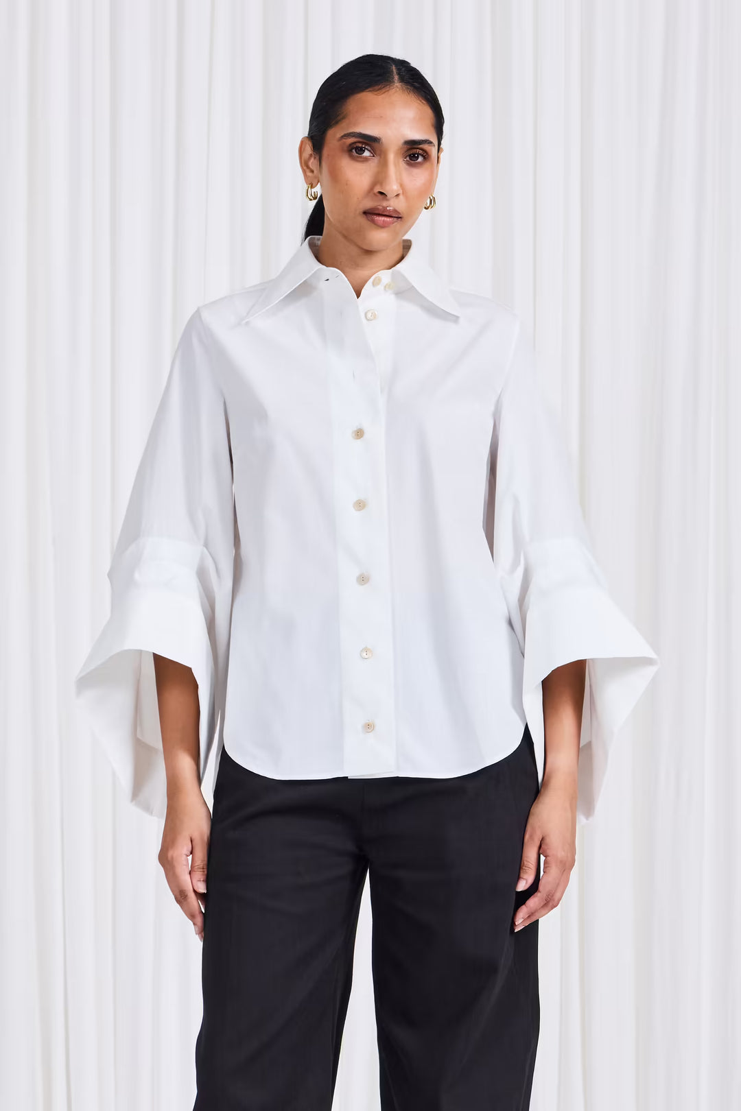 The Intention Shirt in White Cotton Poplin - palmer//harding