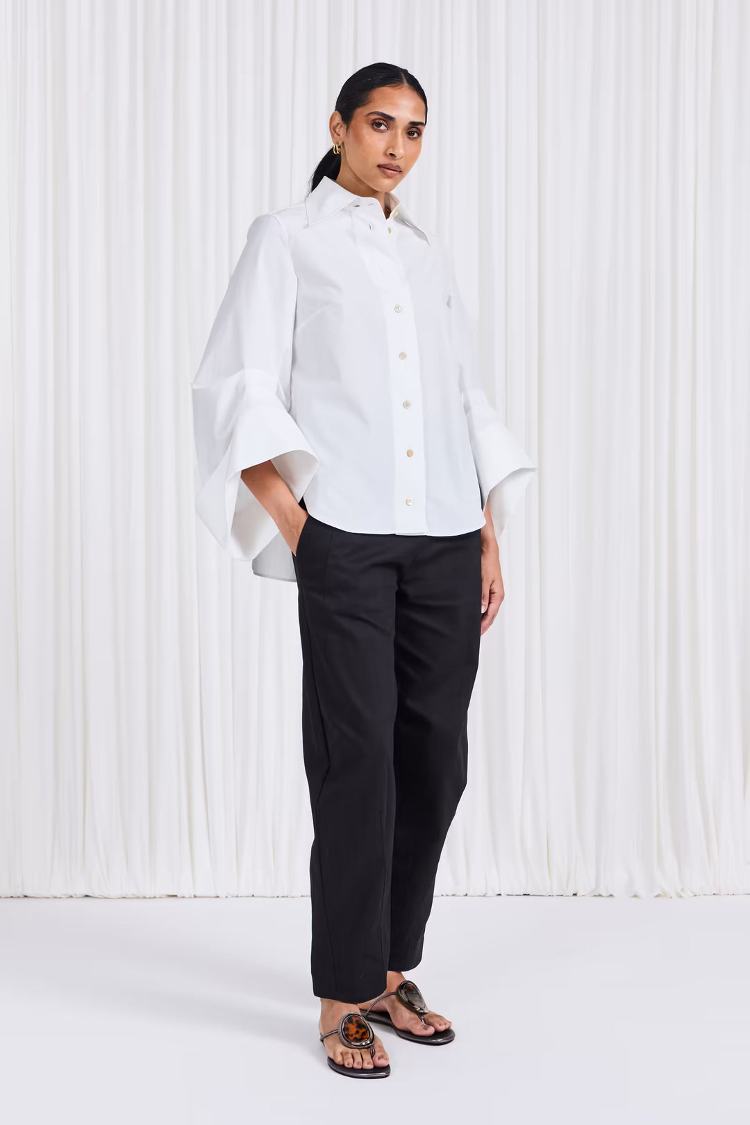 The Intention Shirt in White Cotton Poplin - palmer//harding