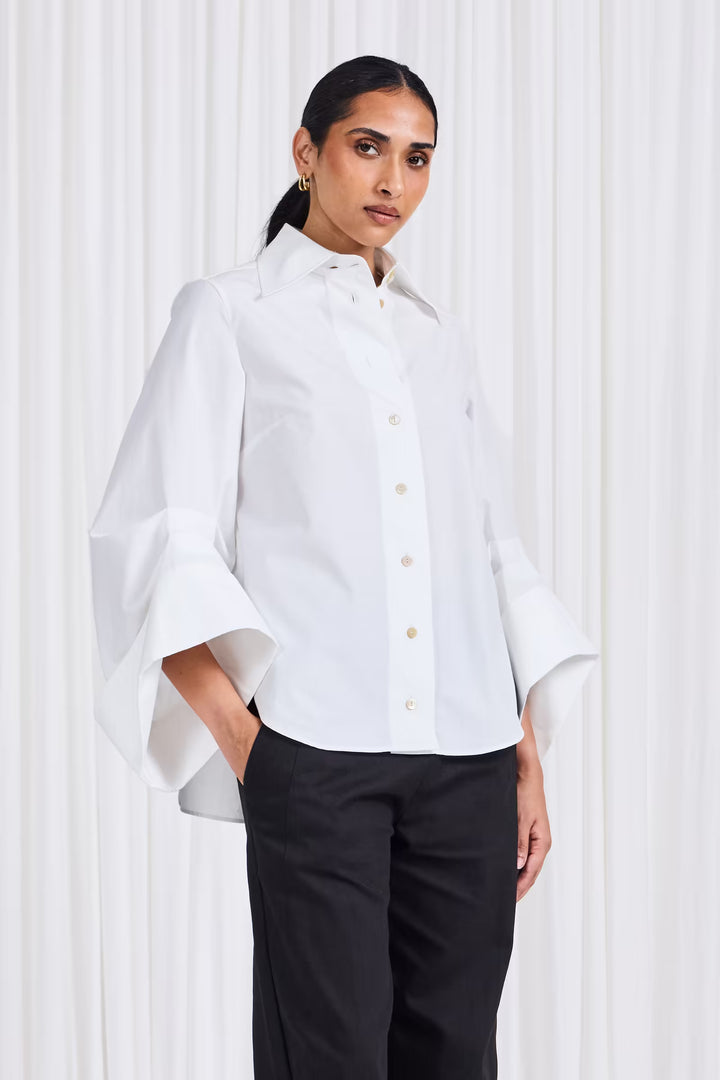 The Intention Shirt in White Cotton Poplin - palmer//harding