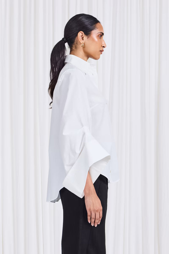 The Intention Shirt in White Cotton Poplin - palmer//harding