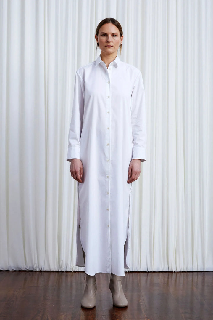 Lovers Dress, white cotton loose fit shirt dress