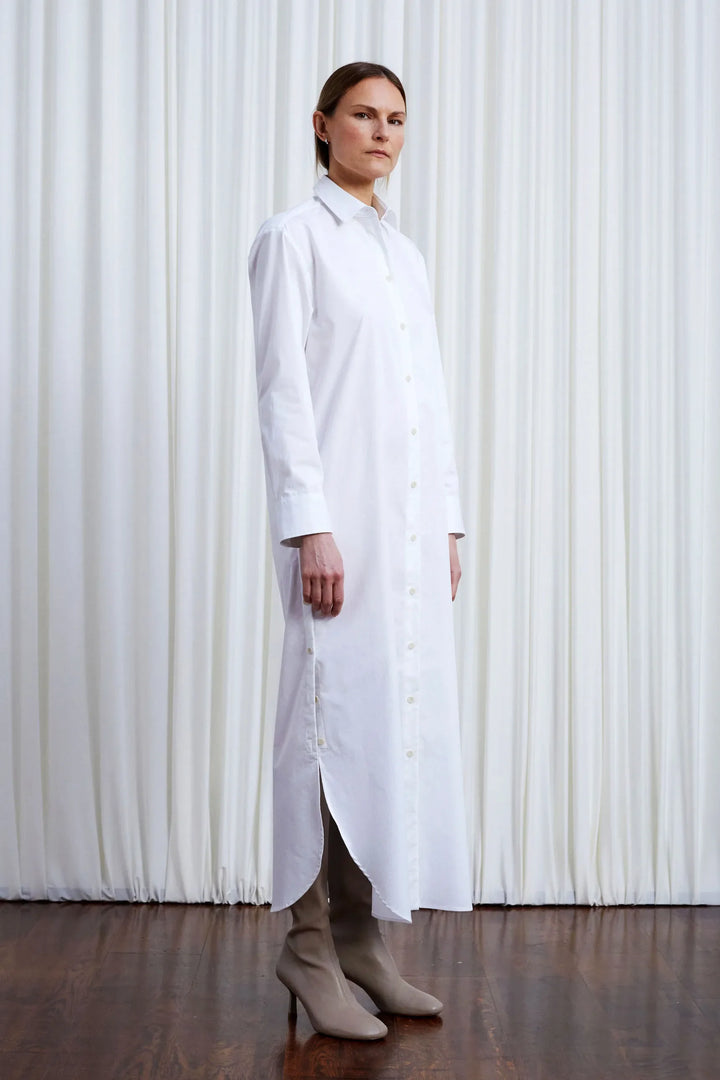 Lovers Dress, white cotton loose fit shirt dress