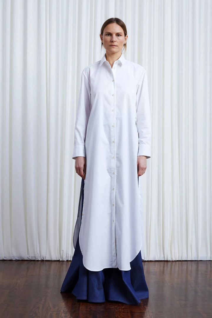 Lovers Dress, white cotton loose fit shirt dress