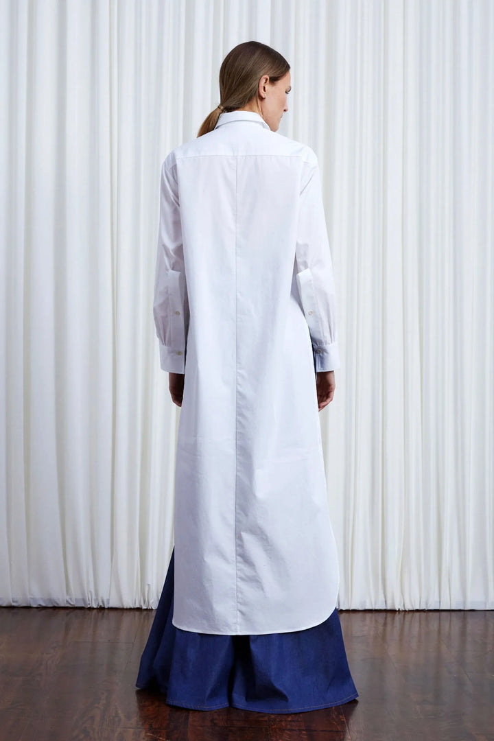 Lovers Dress, white cotton loose fit shirt dress