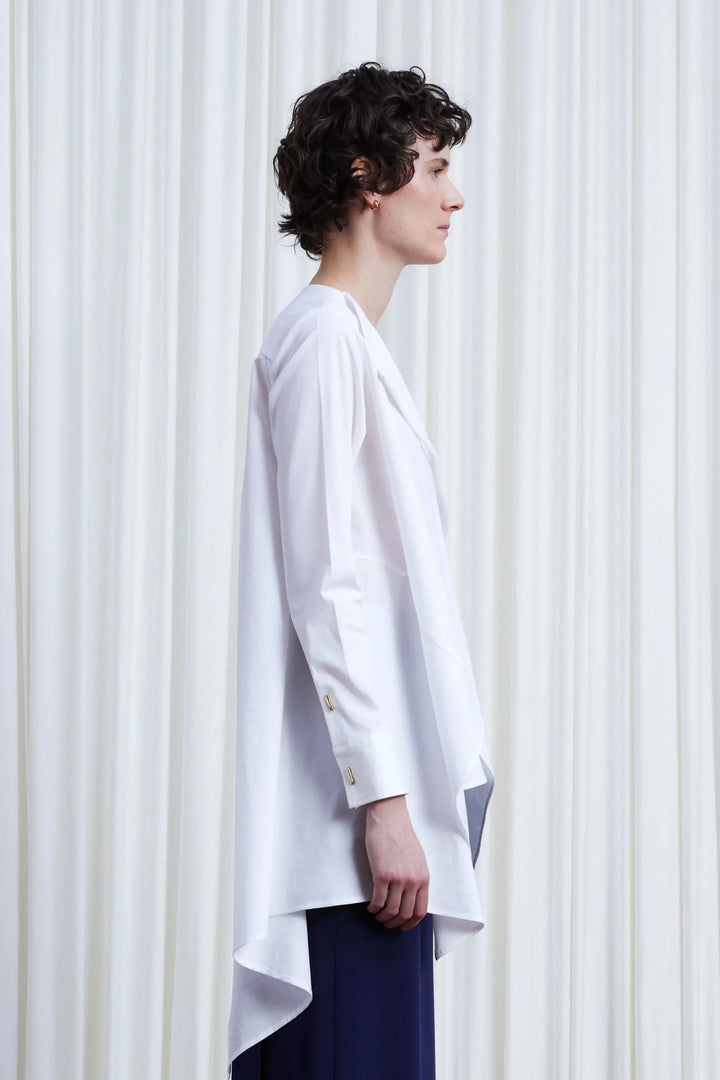 Gentle Collide Shirt, White Cotton Twill