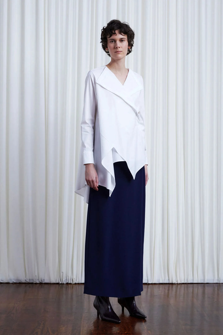 Gentle Collide Shirt, White Cotton Twill