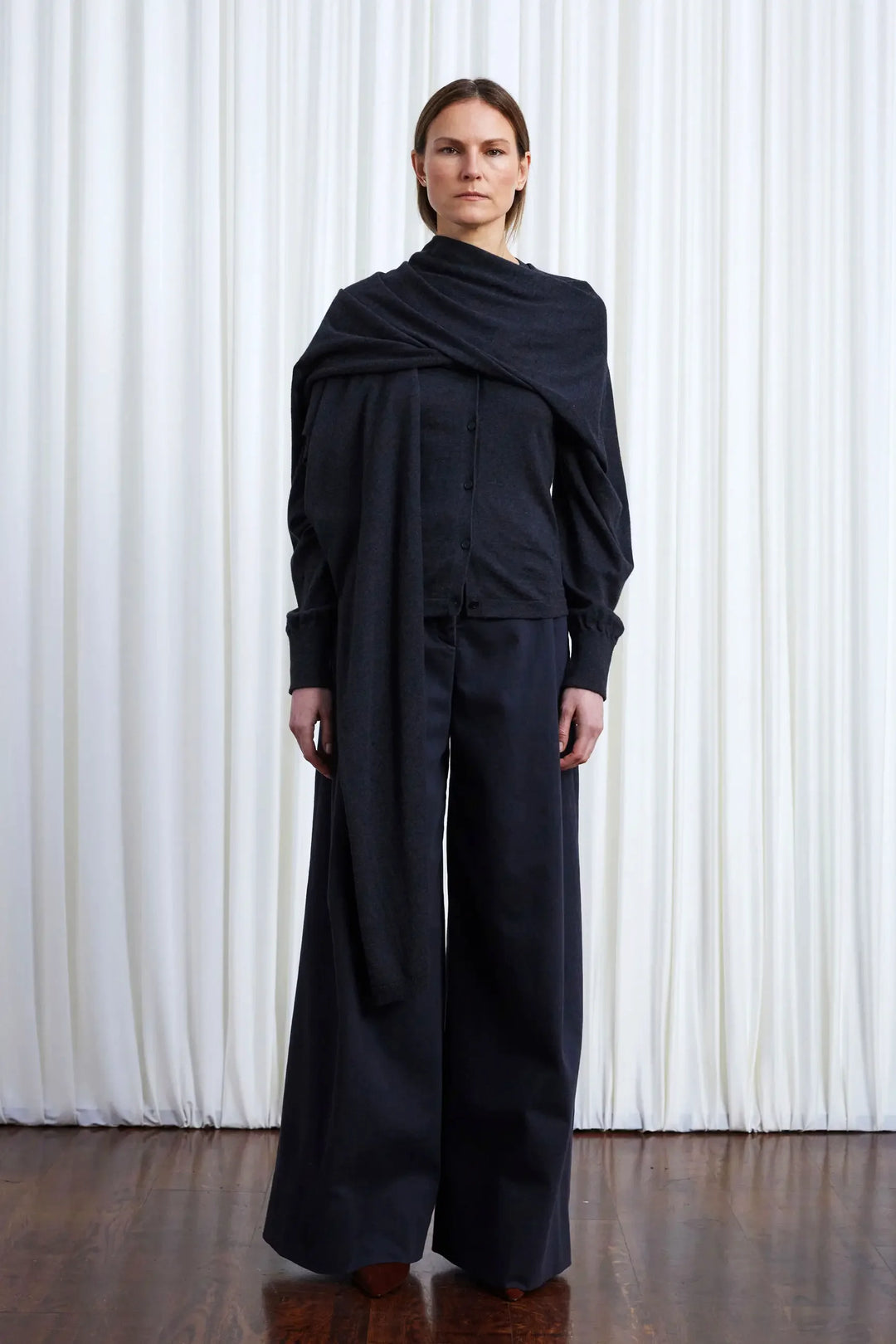 In Your Arms Cardigan, Charcoal Cotton Cashmere