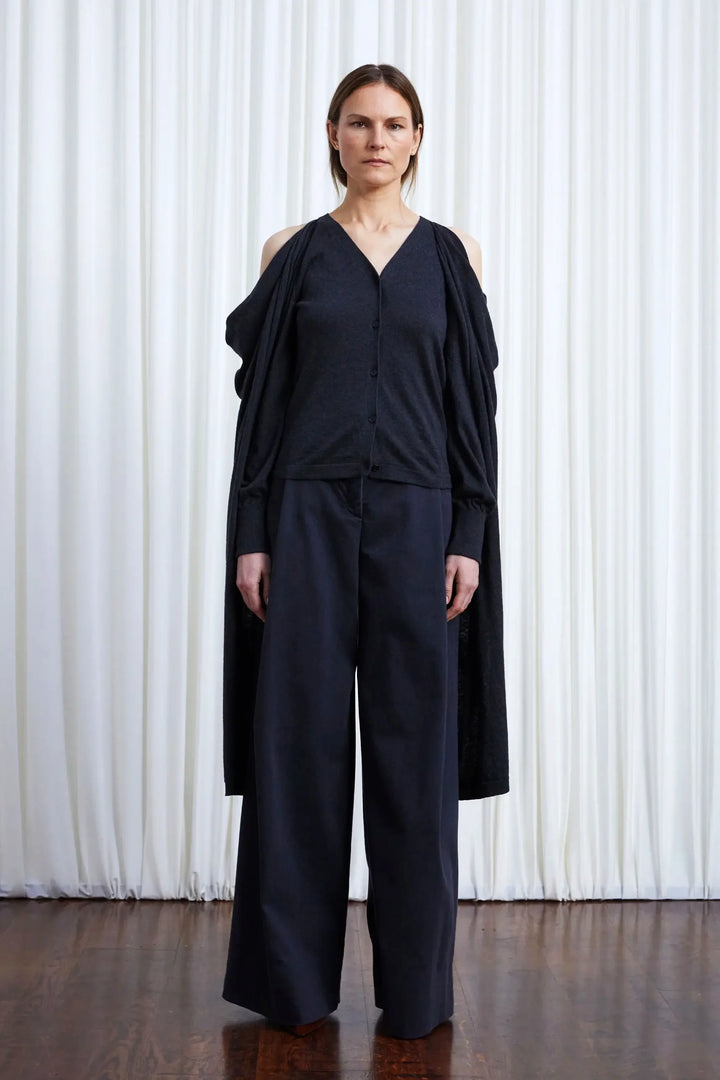 In Your Arms Cardigan, Charcoal Cotton Cashmere