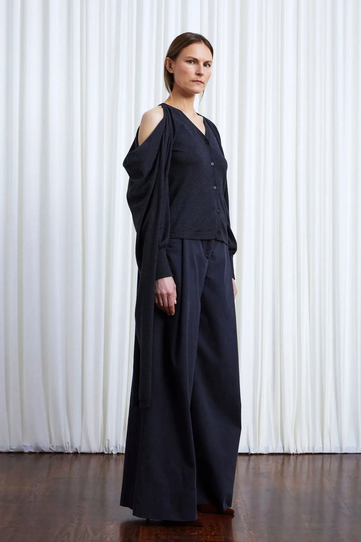 In Your Arms Cardigan, Charcoal Cotton Cashmere