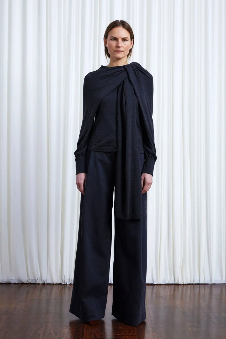 In Your Arms Cardigan, Charcoal Cotton Cashmere