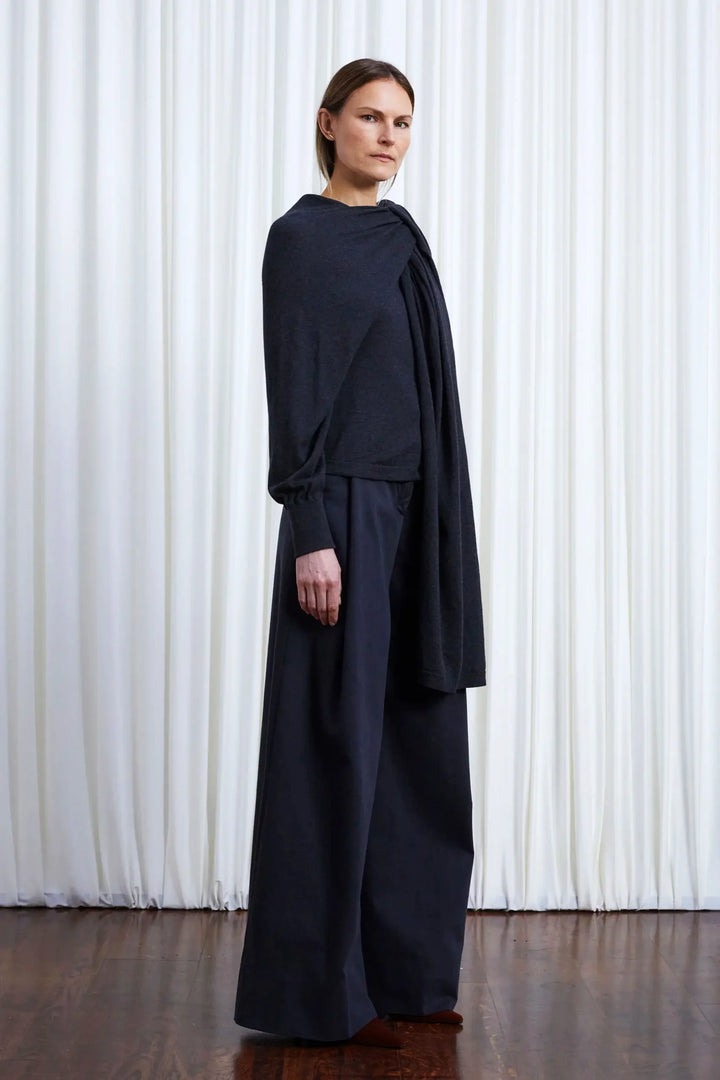 In Your Arms Cardigan, Charcoal Cotton Cashmere