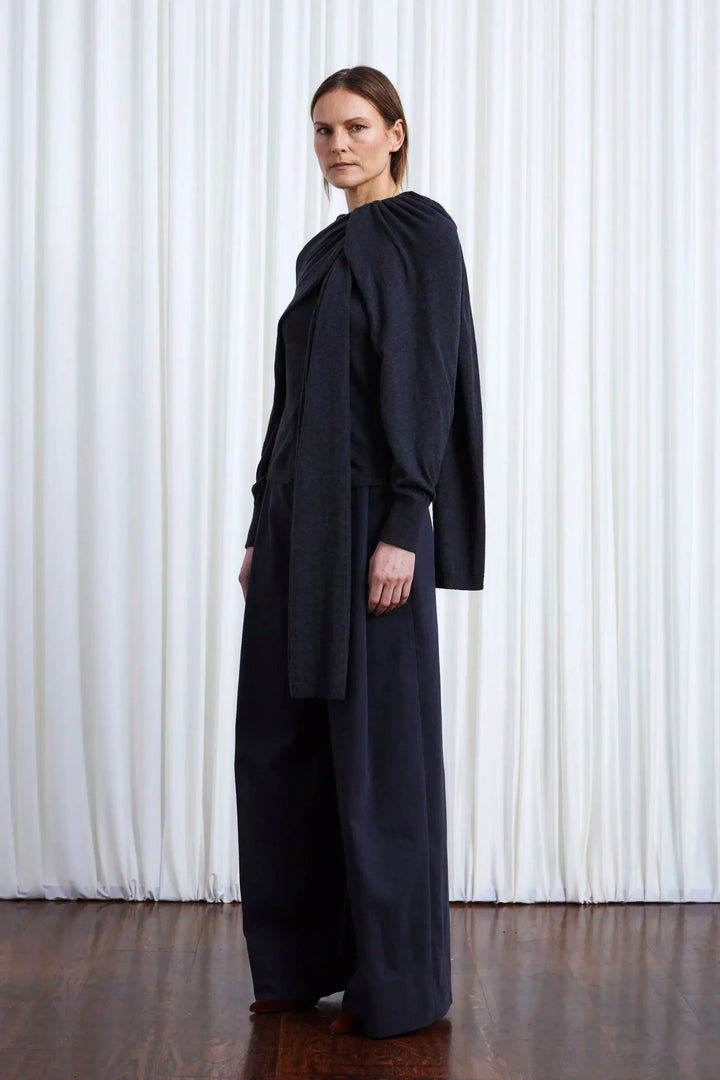 In Your Arms Cardigan, Charcoal Cotton Cashmere