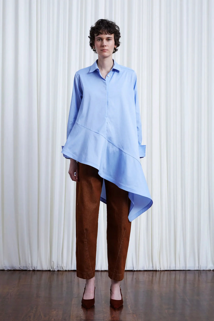 Desire Shirt, Blue Cotton Poplin
