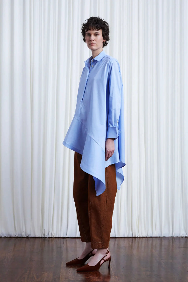 Desire Shirt, Blue Cotton Poplin