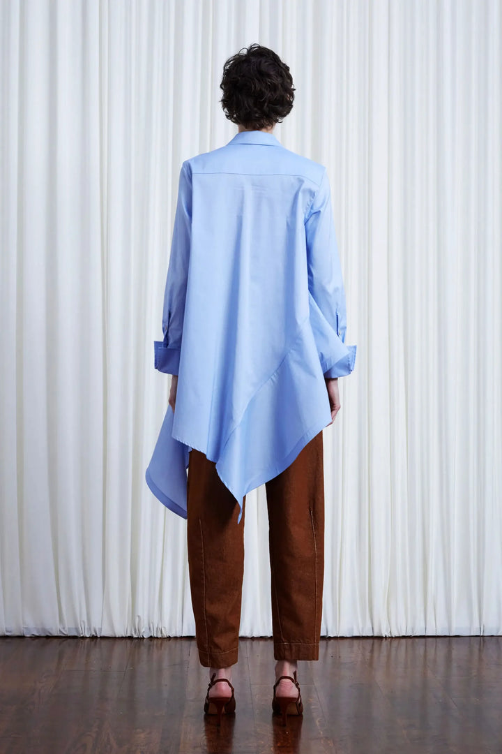 Desire Shirt, Blue Cotton Poplin