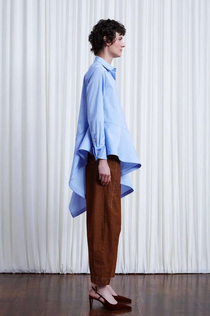 Desire Shirt, Blue Cotton Poplin