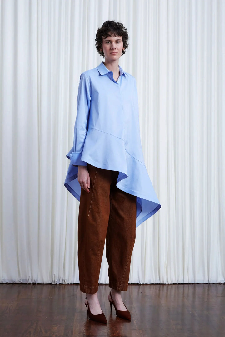 Desire Shirt, Blue Cotton Poplin