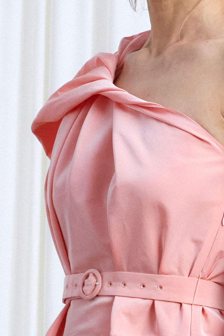 Worries Fade Dress, Pink Taffeta