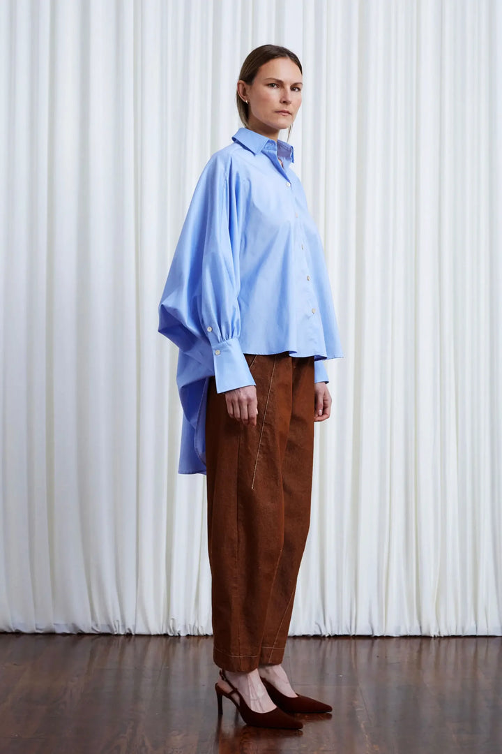 Comfort Found Shirt, Blue Cotton Poplin