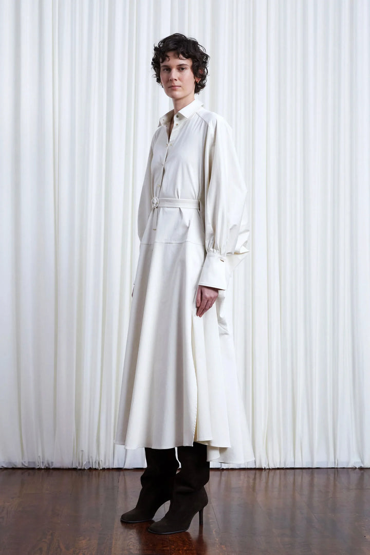 Comfort Found Day Dress, Ivory Cotton Twill
