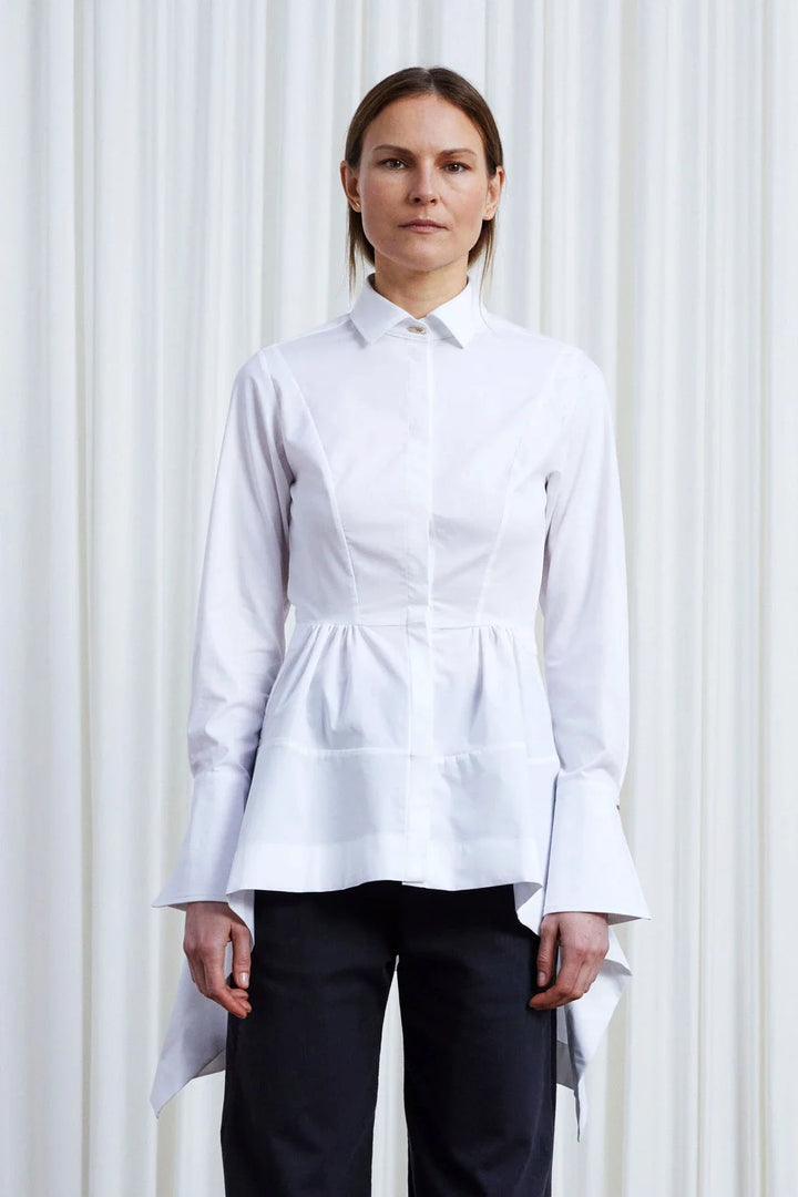 Guardian Shirt, White Cotton Twill