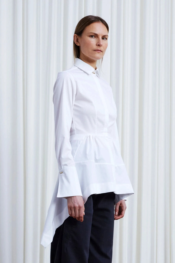 Guardian Shirt, White Cotton Twill