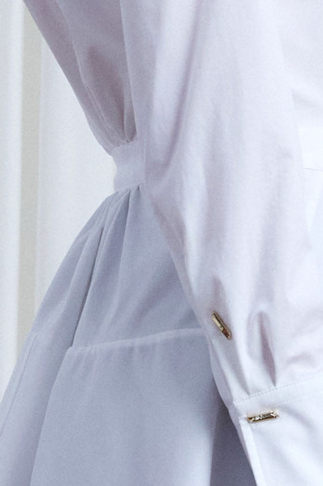 Guardian Shirt, White Cotton Twill