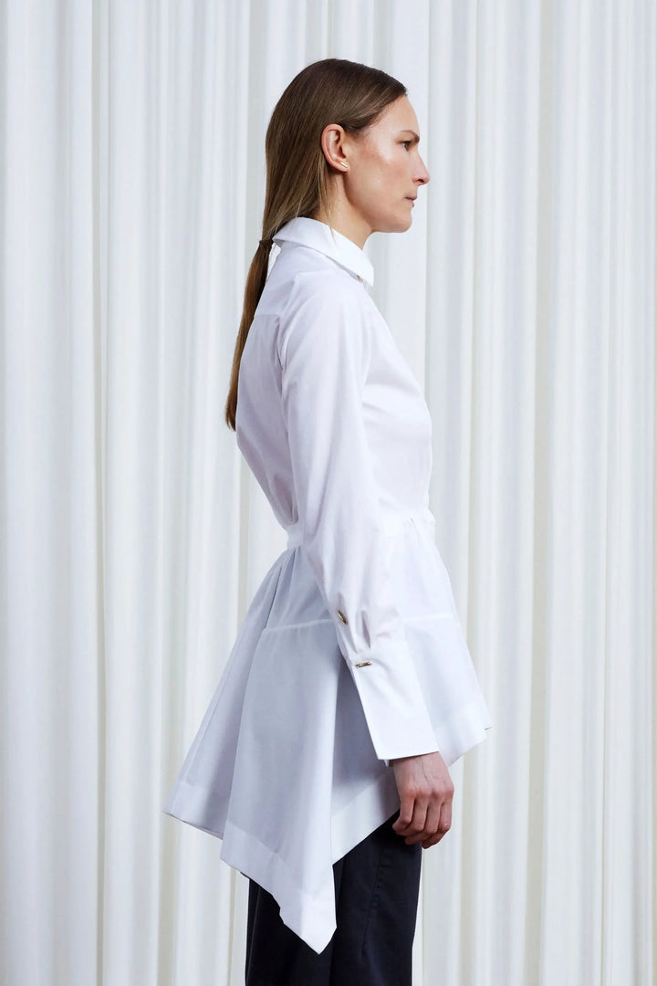 Guardian Shirt, White Cotton Twill