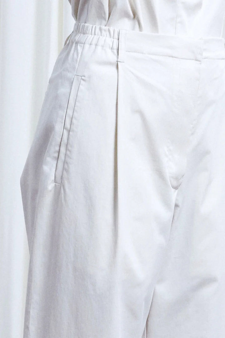 Sanctuary Trousers, ivory cotton elastic back relaxed trouser