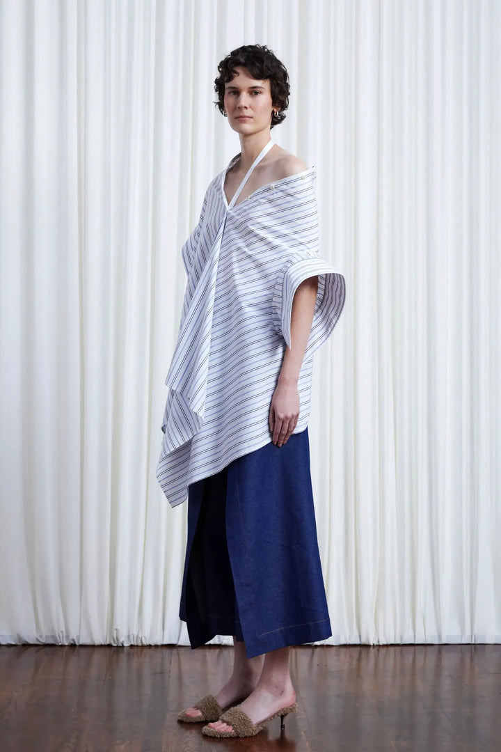 قميص هافن، قميص قطني مخطط مفتوح من الكتفين