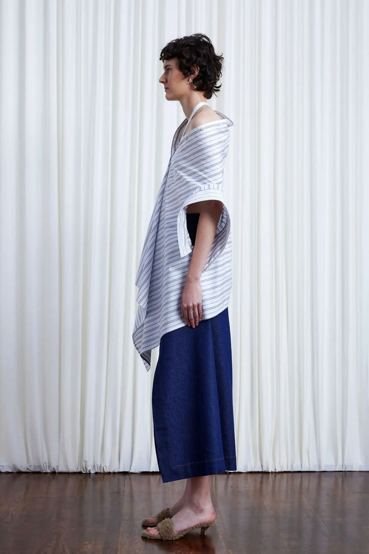 قميص هافن، قميص قطني مخطط مفتوح من الكتفين