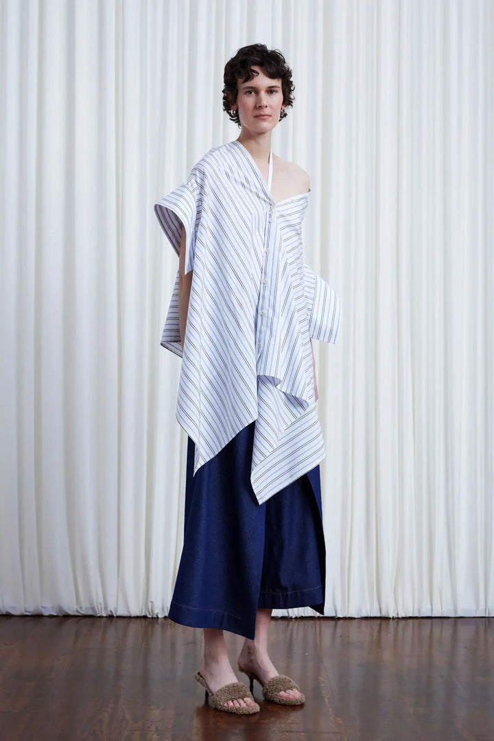 قميص هافن، قميص قطني مخطط مفتوح من الكتفين