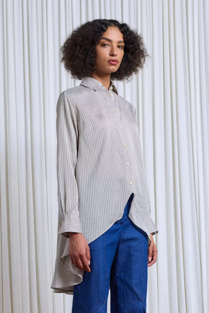 The Rhythm Shirt in Beige Silk Stripe – palmer//harding