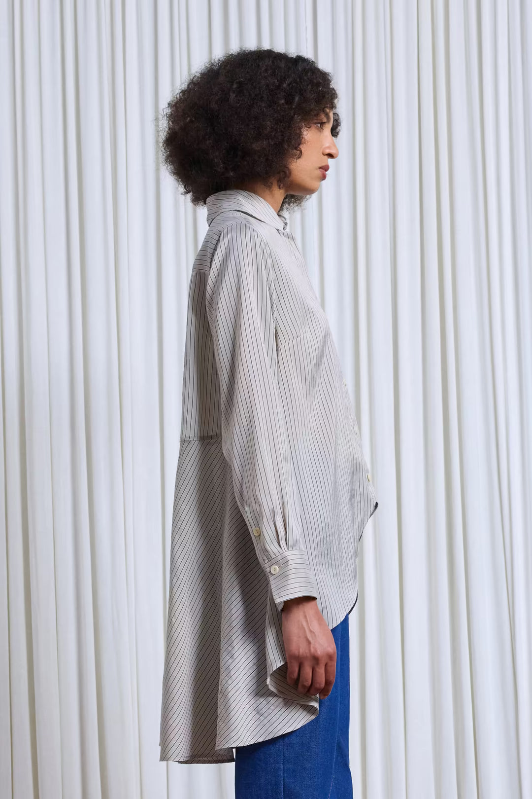 The Rhythm Shirt in Beige Silk Stripe – palmer//harding