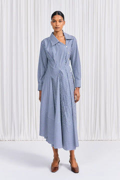 The Hold Close Dress in Navy Bengal Stripe Cotton – palmer//harding