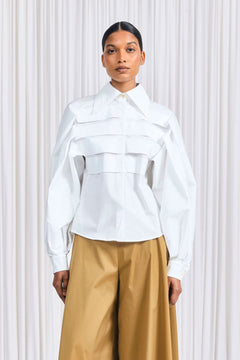 The Grand Gestures Shirt in White Cotton Poplin – palmer//harding