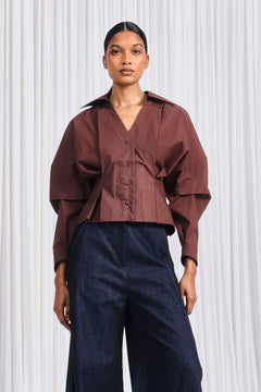 The Honesty Opens Shirt in Burgundy Cotton Poplin – palmer//harding
