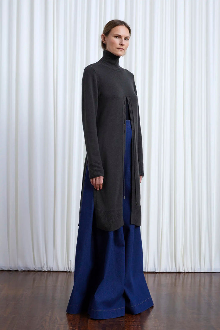 Pull Origin, pull long en laine vert sauge